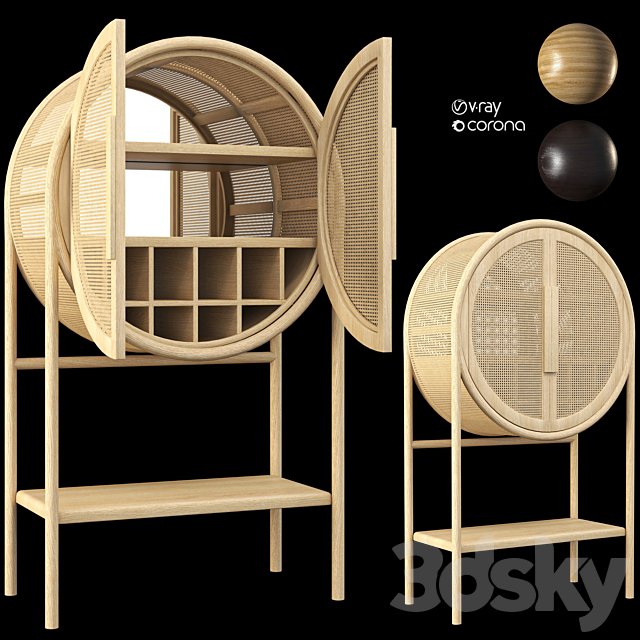 cane bar cabinet