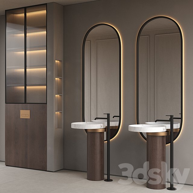 Bathroom furniture 1 - Falper Eccentrico basin & Noken Round faucet by Porcelanosa