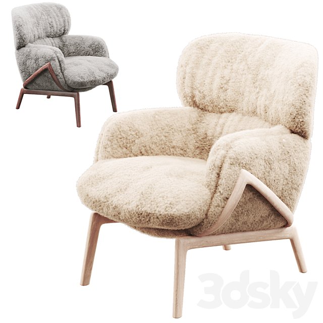 Elysia Lounge Chair Curly Sheepskin