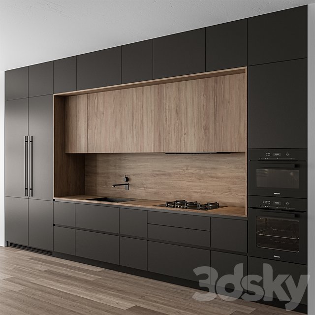 Kitchen Modern - Wood and Black 114