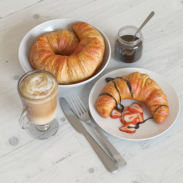 Breakfast with croissant
