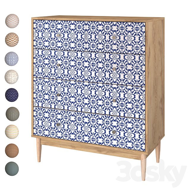 Chest of drawers Tyrone-1 Shell Lace Tulip