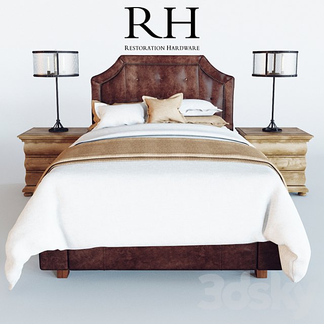Restoration Hardware Delano Leather Bed