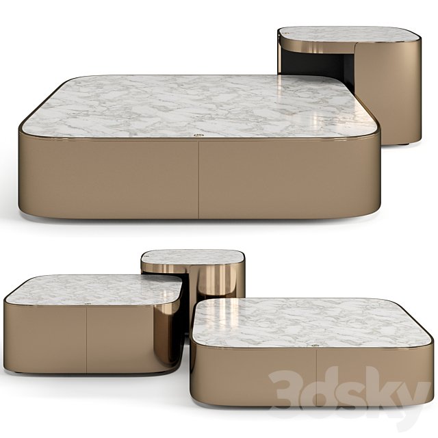 Luxence Luxury Living Parsons coffee tables set