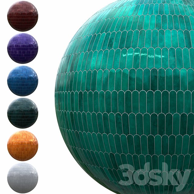 7 colors of hand made ceramic and glazed tiles - Vol. 02