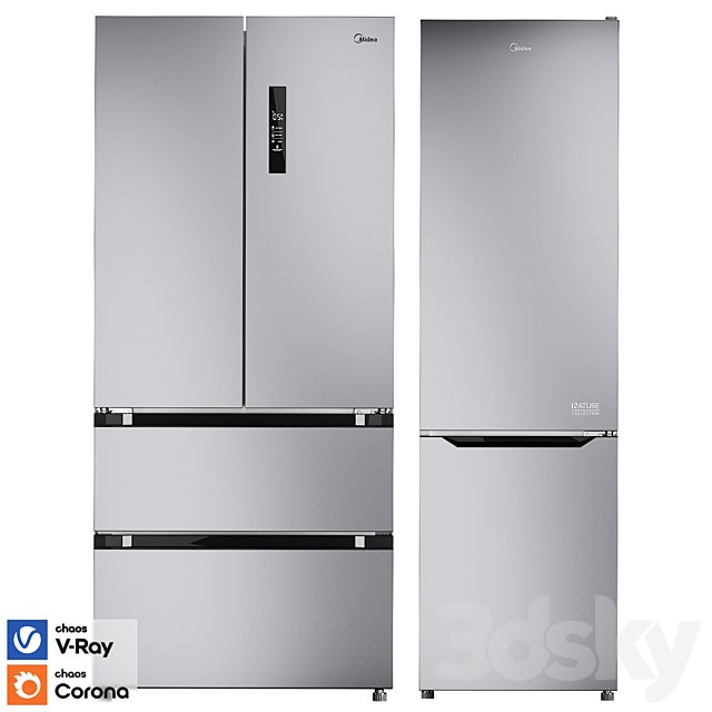 Refrigerator Set Midea MDRF631FGF02B MRB519SFNX1