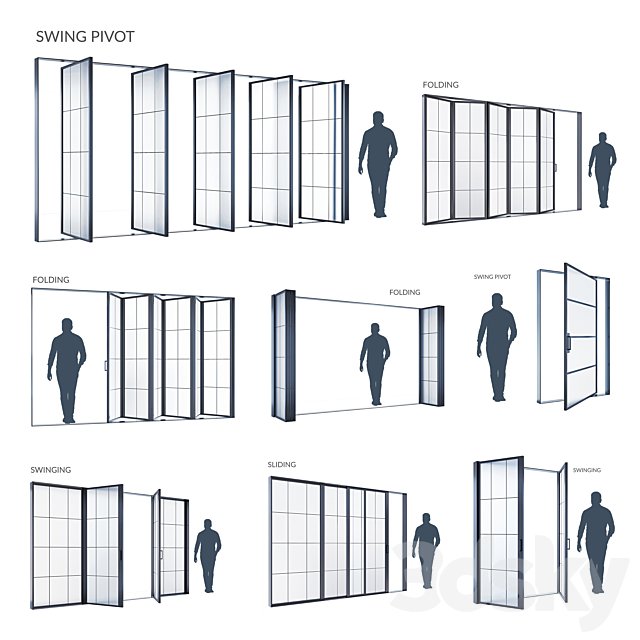 Modern windows SWING PIVOT FOLDING SLIDING