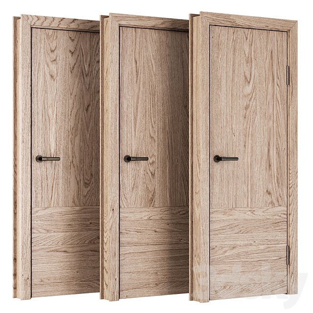 Wooden Door Set V13 / Interior and Exterior door set