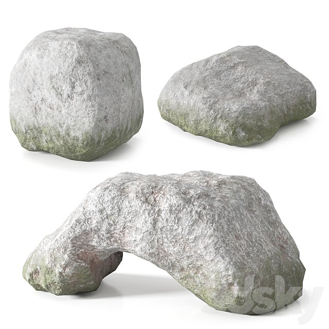 Low Poly Stones Set 02