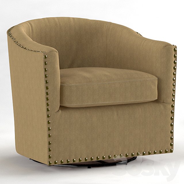 Armchair Harlow Upholstered Swivel Armchair. Pottery Barn