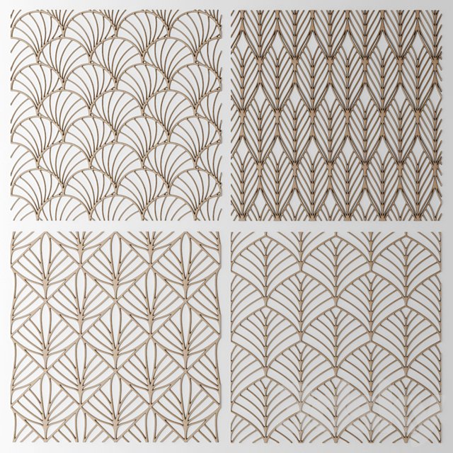 Set. The grille panel. Lattice, panel, pattern, art, abstraction, decorative, interior, wall decor