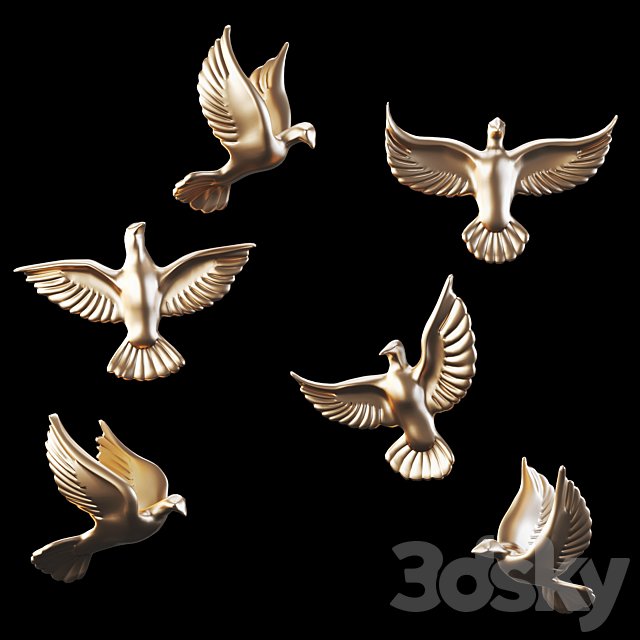 Homary 6 Pieces Set Flocking Birds