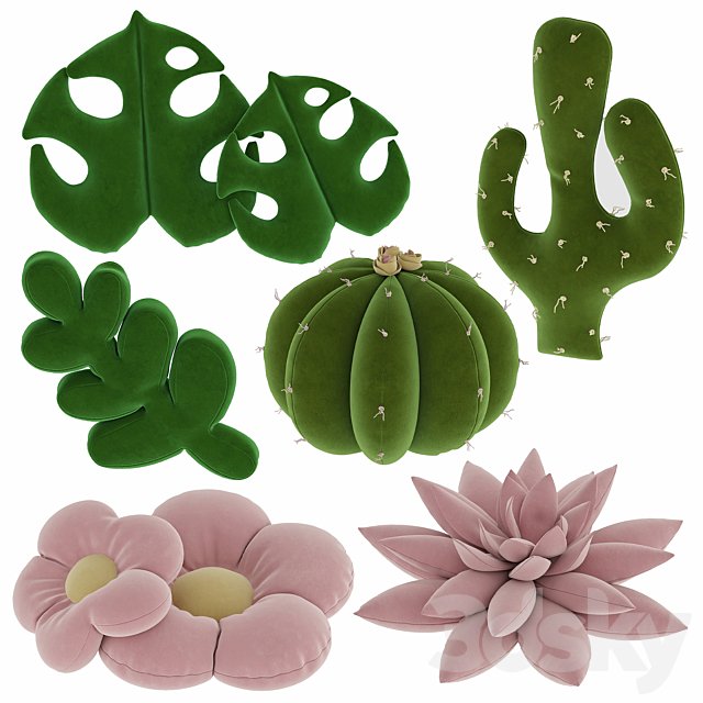 Set of decorative pillows for a children's room