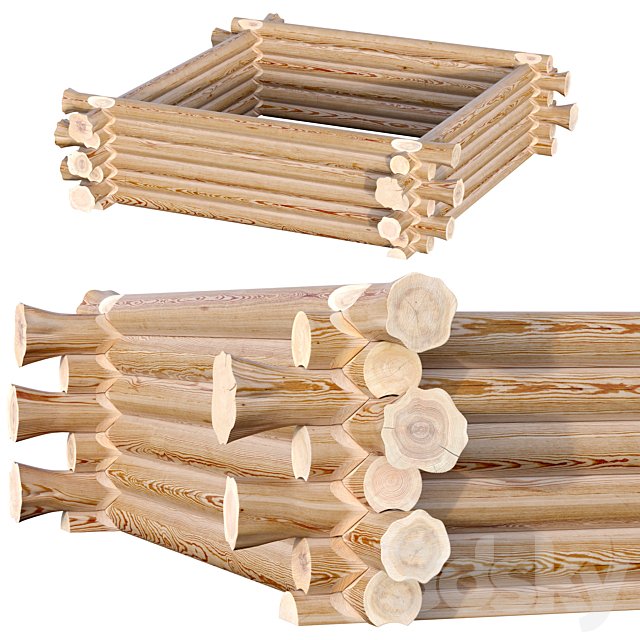 Log cabin (Canadian felling)