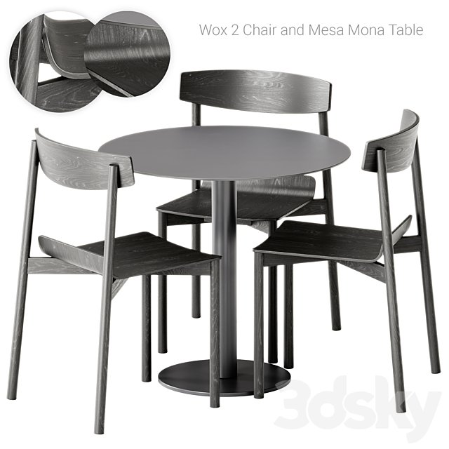 Wox 2 Wood Chair by Artu and Mesa Mona Table by Diabla