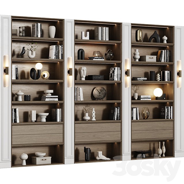 Neoclassical modular shelving unit 01