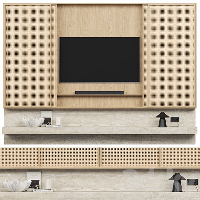 TV Wall with Chipper lamp