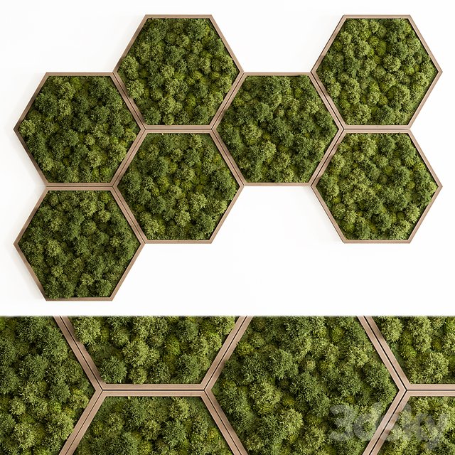 Hexagon Green Wall Panel - Set 79