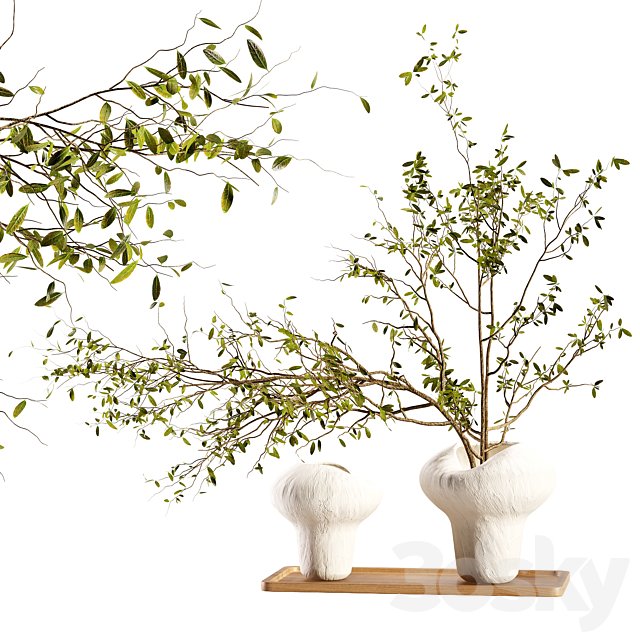 Plum branch in a stone vase