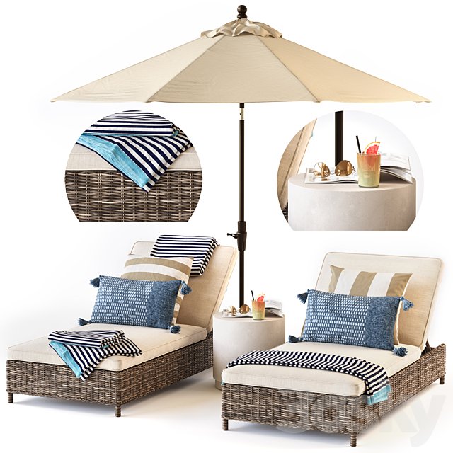 Torrey Chaise Lounge Pottery Barn