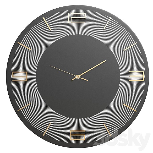 Wall clock Leonardo black