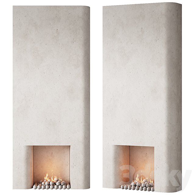 292 fireplace area decorative wall 10 tall chimney travertine stone 00