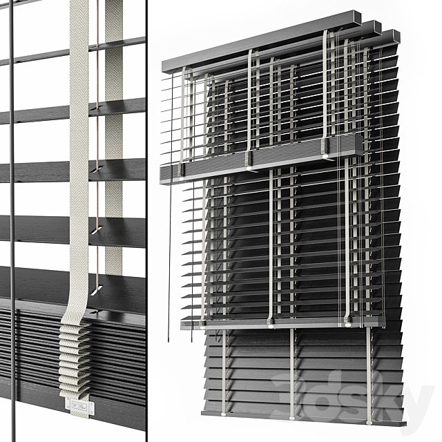 Wooden Blinds Set 09