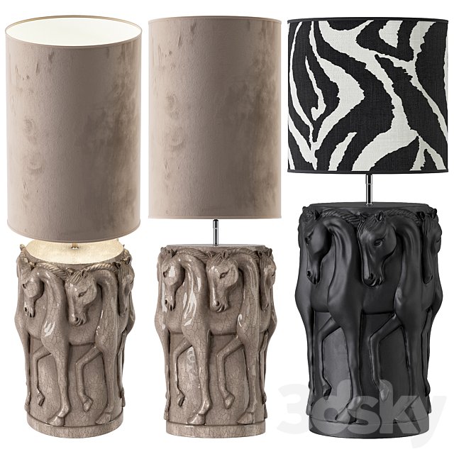 ADAMSBRO LAMP STAND DANCING HORSES