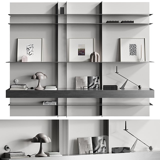 Metallic shelf with 101 cph decor 012