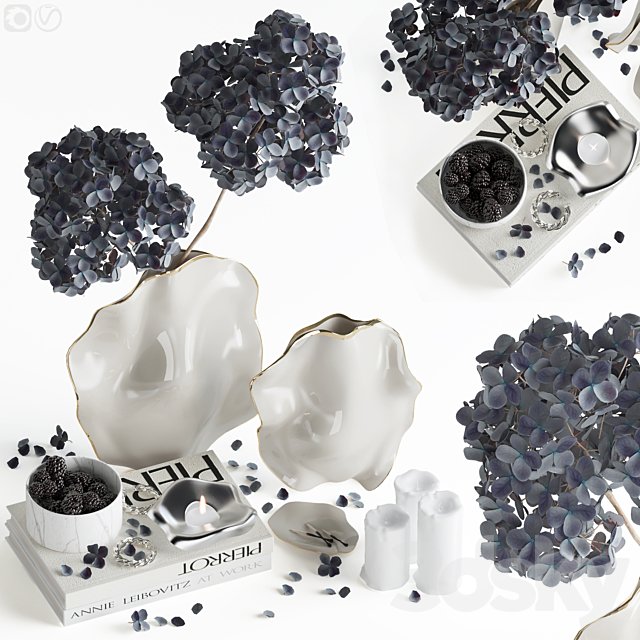 Decorative set with hydrangea - 02