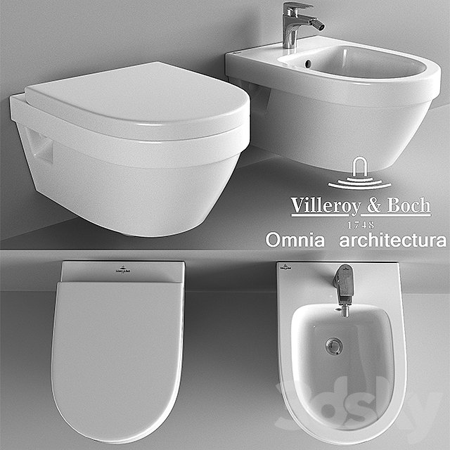 Suspended toilet and bidet Villeroy & Boch Omnia Architectura