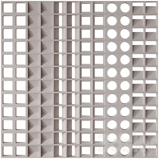 Modular decorative partition Modular Wall 01