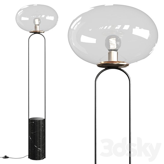 Polo black marble floor lamp by CB2