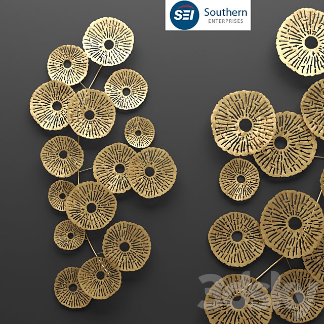 Southern Enterprises Aura Abstract Wall Sculpture, wall decor, art, metallic, luxury, gold, abstraction, flowers, panels