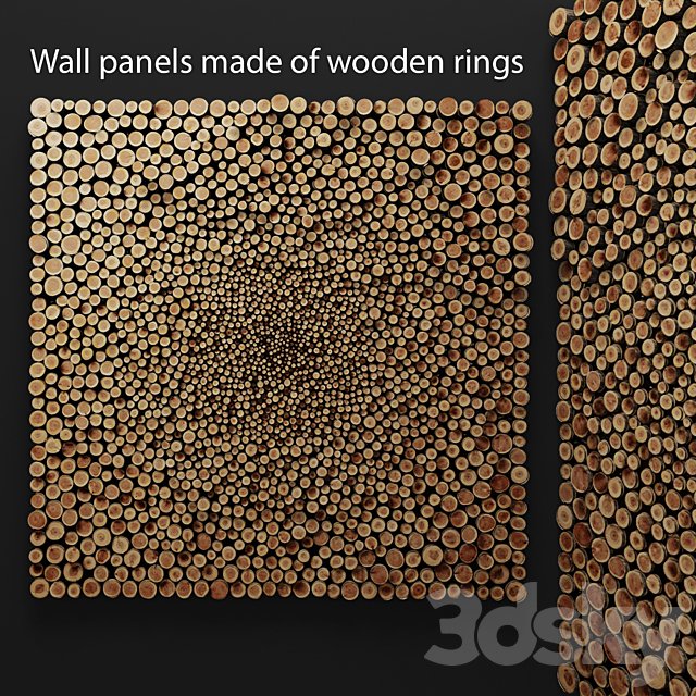Wall decor of wooden rings. panel, wooden decor, disks, rings, cut, cut, picture, decorative wall, eco design, style