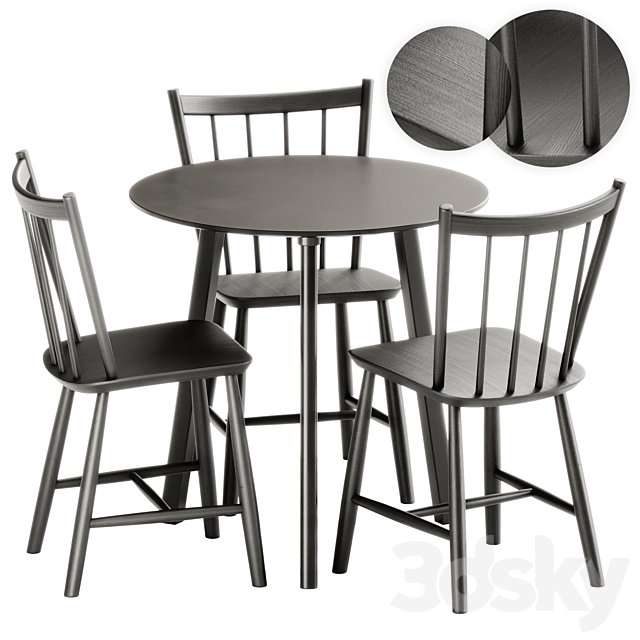 Copenhague Deux CPH 220 Table and J41 Chair by Hay