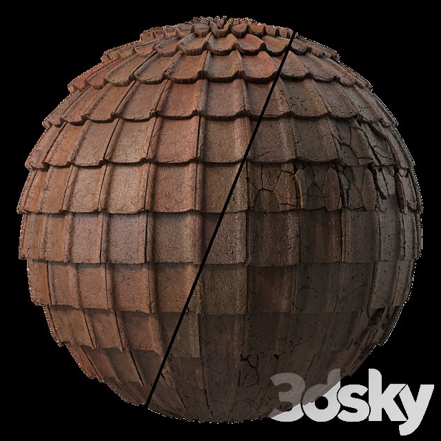 Roof Tile Materials 49- Concrete Roofing by Sbsar generator | Seamless, Pbr, 4k