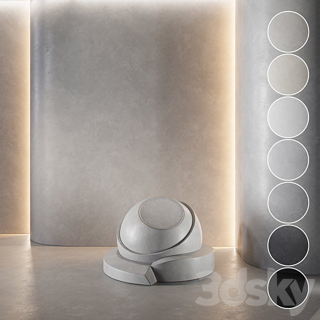 decorative plaster | Concrete set (seamless) | 33