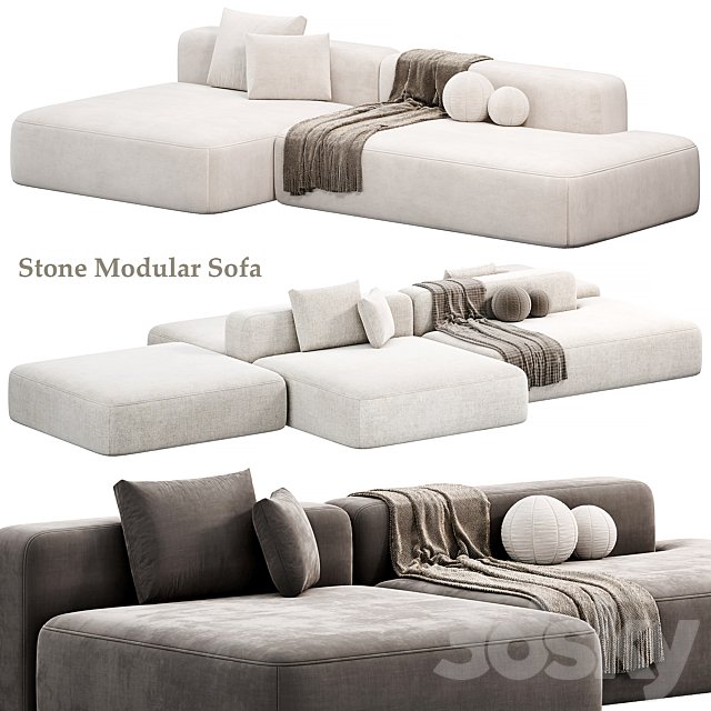 Stone Modular Sofa by Tamamm