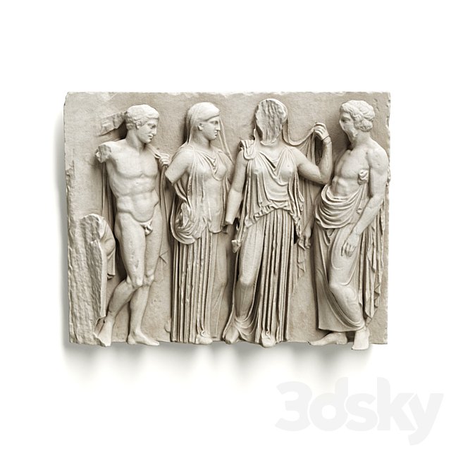 Greek Attic relief wall panel