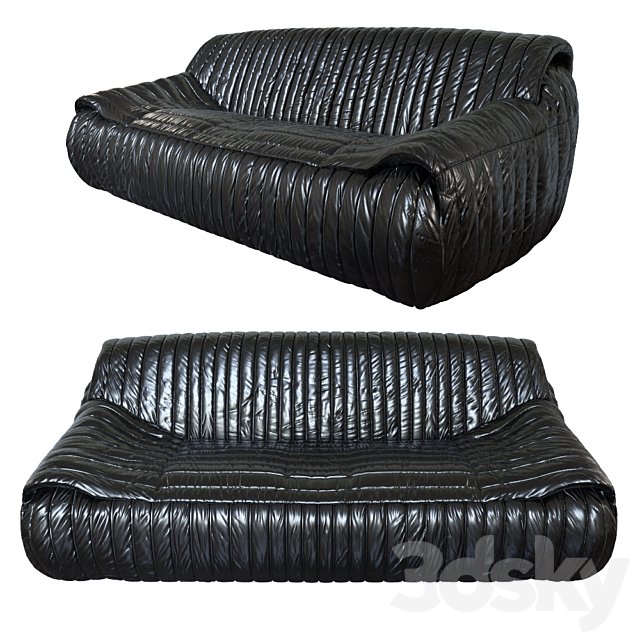 Exclusive &amp; Organic 1970s Leather Sofa by Cinna France