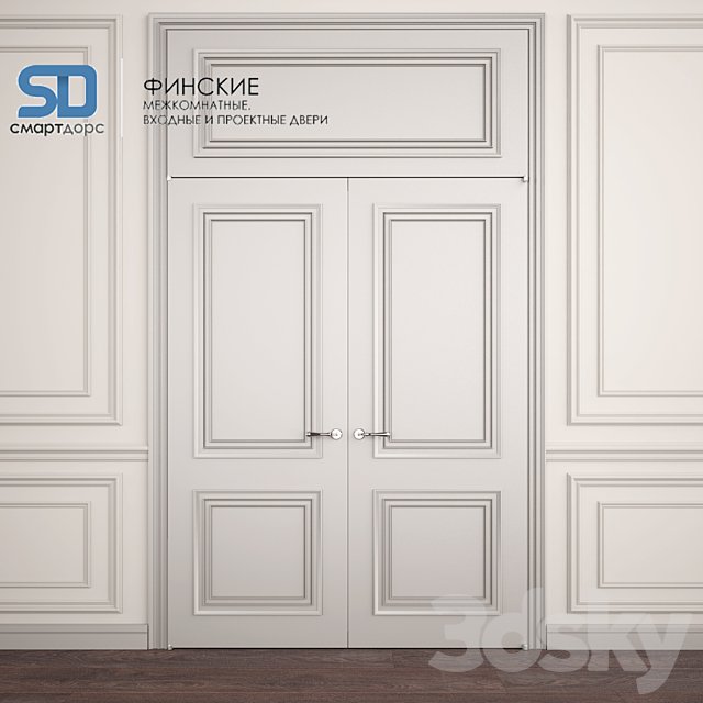 Finnish doors with wall decor