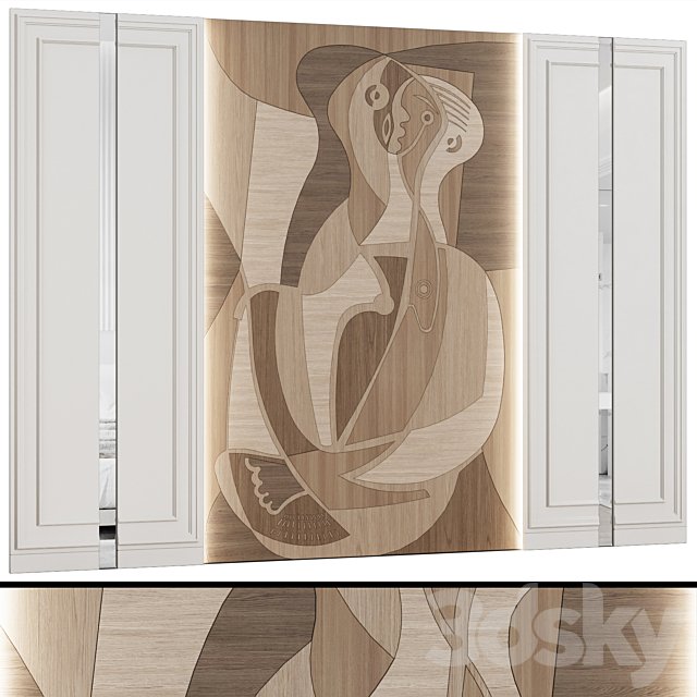 Wall panels "Marquetry" in the neoclassical style