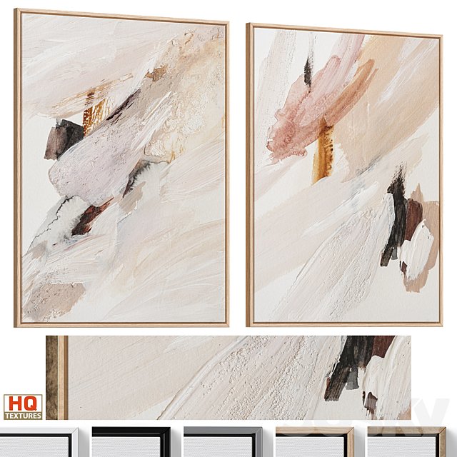 Accent Abstract Neutral Textured Wall Art C-936
