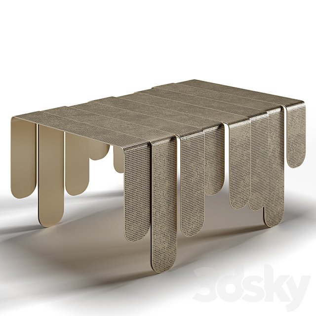 Brass coffee table XILO by DE CASTELLI