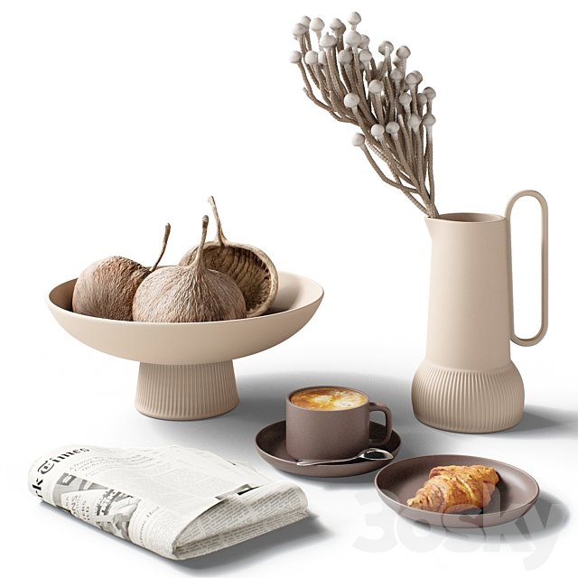 Decorative set 77 Coffee and newspaper