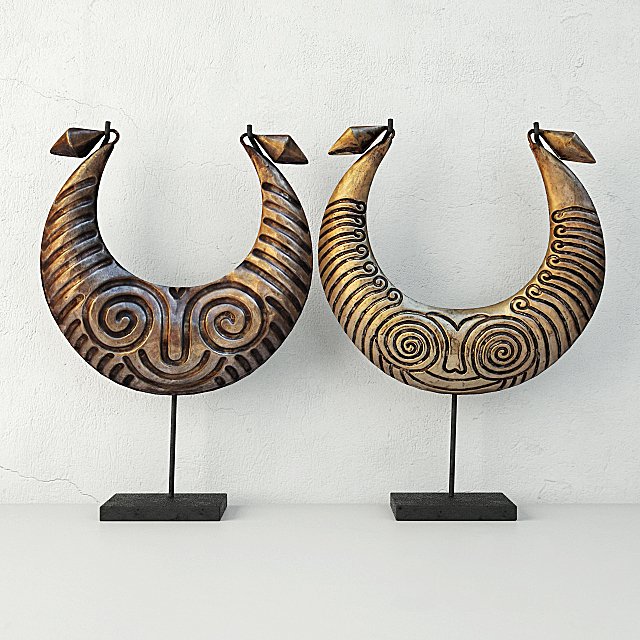 Tribal Metal Necklaces on Stand
