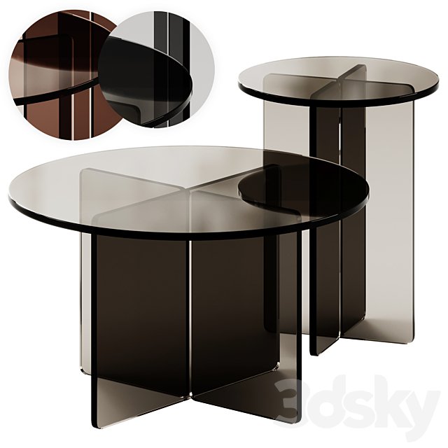 Iris Glass Coffee and Side Tables by Pastill