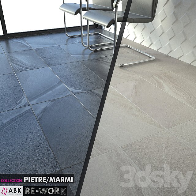 ABK COLLECTION PIETRE MARMI RE-WORK SINGLE BLACK SILVER Set 3 05