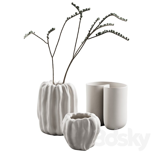412 decorative vases and pots 07 deformed folded relief vase 06